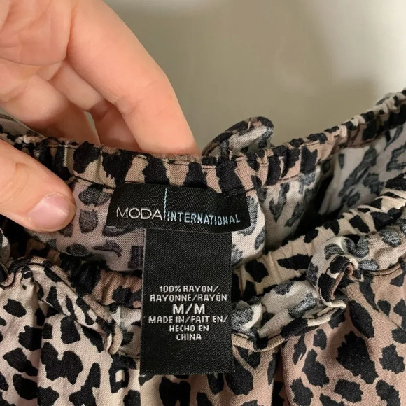 MODA International Mini Dress Women's Medium Brown Cheetah Print Strapless - Picture 2 of 7